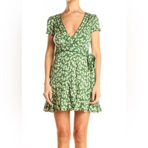 Kimchi Blue Green Wrap Dress Floral